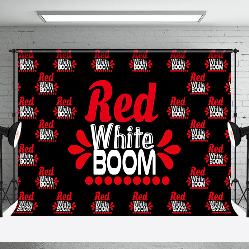 Aperturee - Black Red White Boom Backdrop For Independence Day