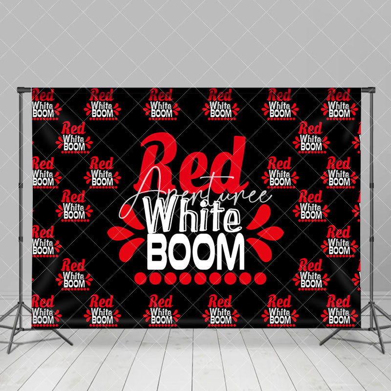 Aperturee - Black Red White Boom Backdrop For Independence Day