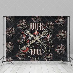 Aperturee - Black Repeated Guitar Rock And Roll Party Backdrop