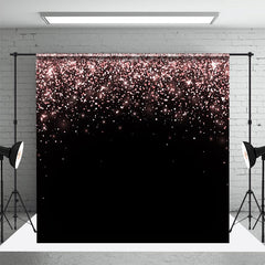 Aperturee - Black Rose Gold Falling Glitter Wedding Backdrop