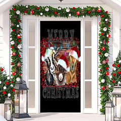 Aperturee - Black Sheep Xmas Hat Merry Christmas Door Cover