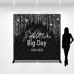 Aperturee - Black Silver Royal Big Day Custom Birthday Backdrop