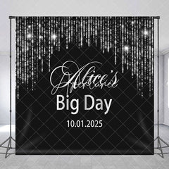 Aperturee - Black Silver Royal Big Day Custom Birthday Backdrop