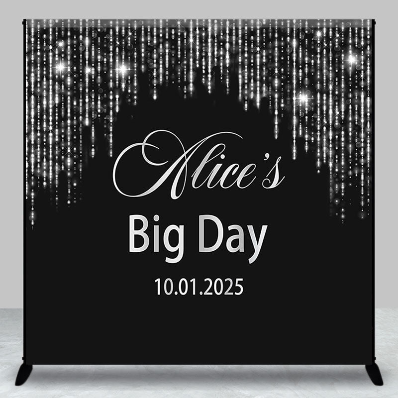 Aperturee - Black Silver Royal Big Day Custom Birthday Backdrop