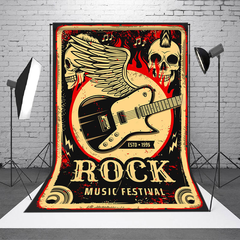 Aperturee - Black Skeleton Rock Music Festival Party Backdrop