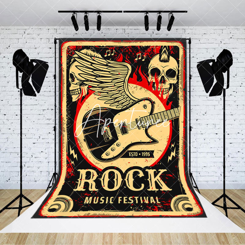 Aperturee - Black Skeleton Rock Music Festival Party Backdrop