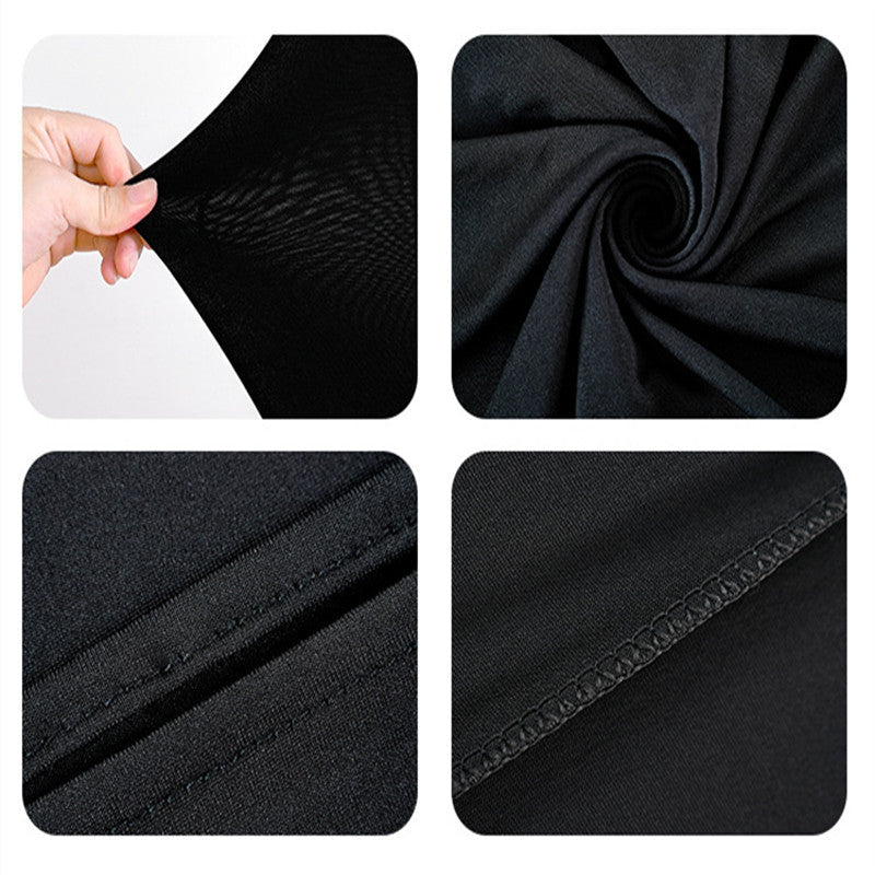 Aperturee Black Spandex Fit Round Top Backdrop Wedding Arch Cover