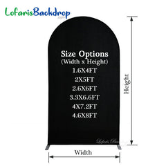 Aperturee Black Spandex Fit Round Top Backdrop Wedding Arch Cover