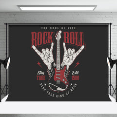 Aperturee - Black Stay True Rock And Roll Musical Party Backdrop