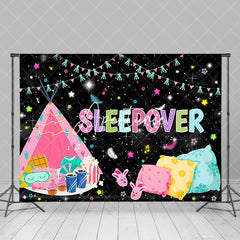 Aperturee - Black Tent Pillows Stars Sleepover Party Backdrop