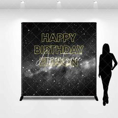 Aperturee - Black White Abstract Custom Birthday Party Backdrop