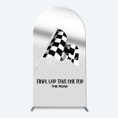 Aperturee - Black White Flag Race Competition Arch Backdrop Kit