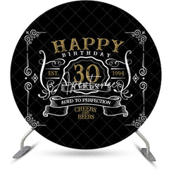 Aperturee - Black White Gold Legend Round 30th Birthday Backdrop