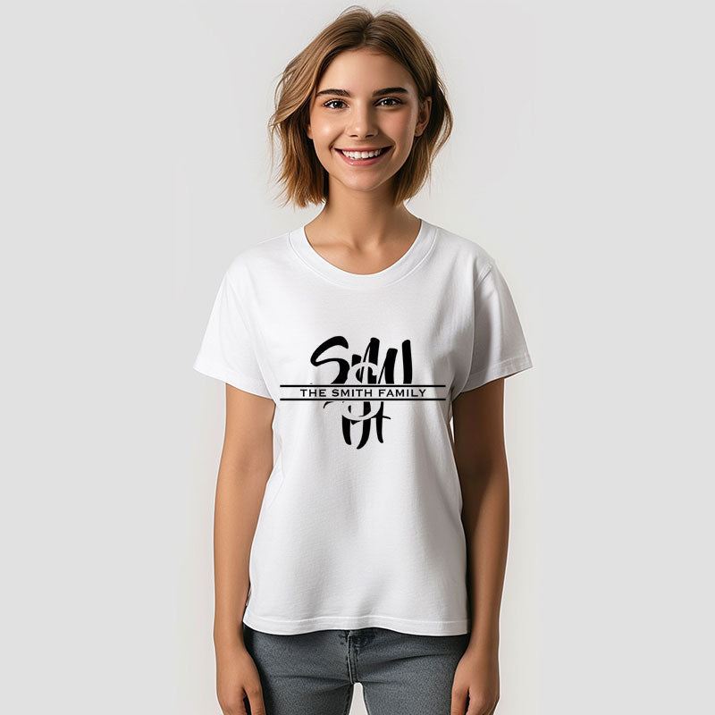 Aperturee - Black White Monogram Family Reunion Custom T-Shirt