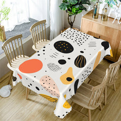 Aperturee - Black White Patterns Modern Rectangle Tablecloth