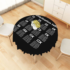 Aperturee - Black White Simple Multiplication Round Tablecloth