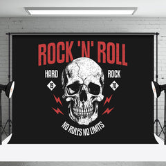 Aperturee - Black White Skull Red Rock N Roll Party Backdrop