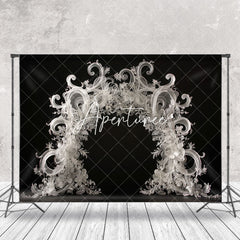 Aperturee - Black White Special Shaped Arch Wedding Backdrop