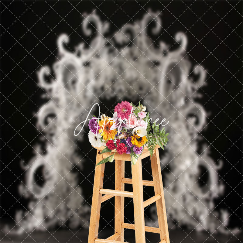 Aperturee - Black White Special Shaped Arch Wedding Backdrop