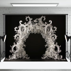 Aperturee - Black White Special Shaped Arch Wedding Backdrop