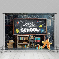 Aperturee - Blackboard Brick Wall Books Back To School Backdrop