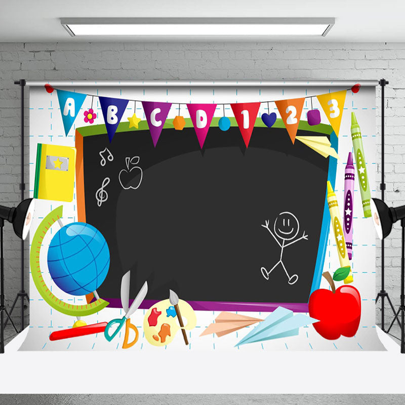 Aperturee - Blackboard Colorful Pencil Back To School Backdrop