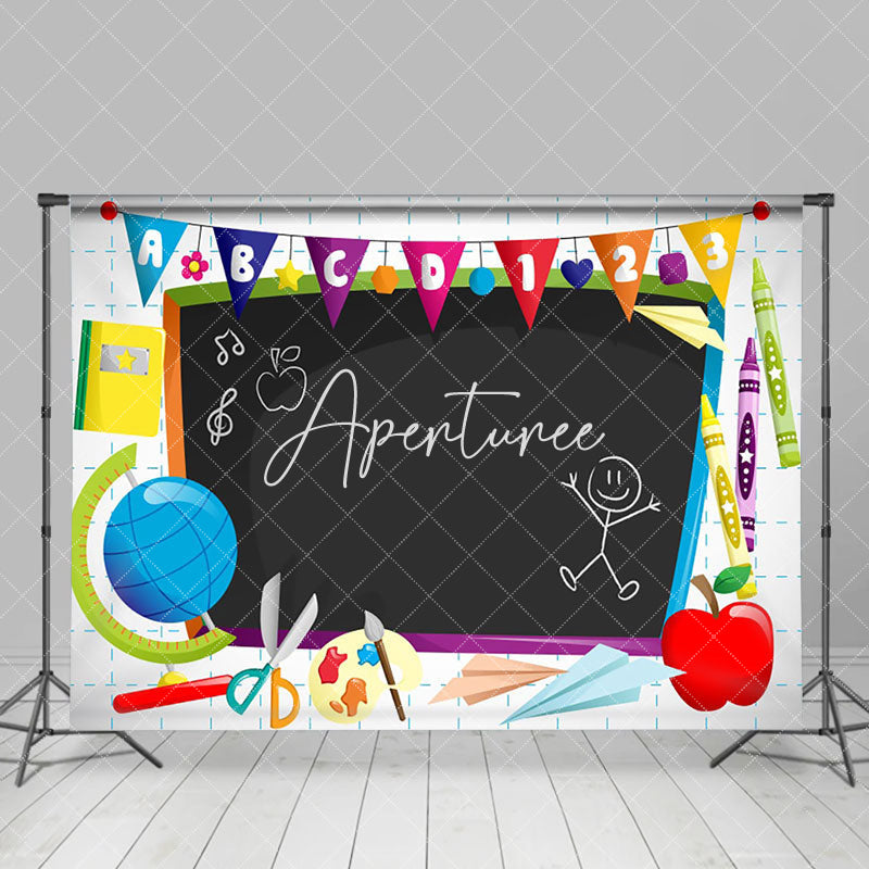 Aperturee - Blackboard Colorful Pencil Back To School Backdrop