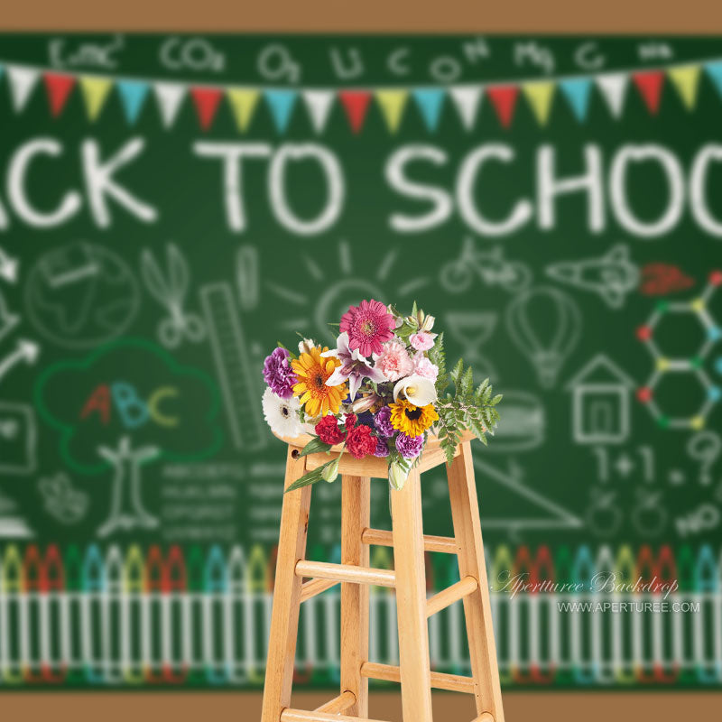 Aperturee - Blackboard Graffiti Alphabet Back To School Backdrop