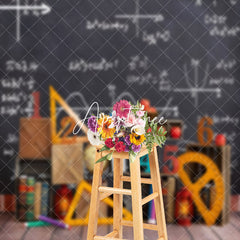 Aperturee - Blackboard Math Wooden Floor Cake Smash Backdrop