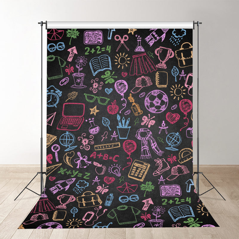 Aperturee - Blackoard Colorful Graffiti Back To School Backdrop