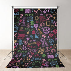 Aperturee - Blackoard Colorful Graffiti Back To School Backdrop