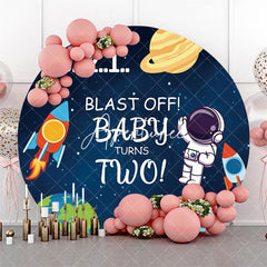 Aperturee - Blast Off Galaxy Planets Round 2nd Birthday Backdrop