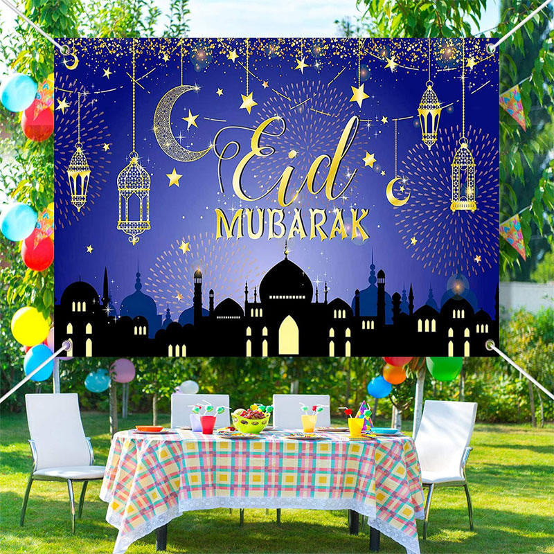 Aperturee - Blessed Moon Celcebration Sparks Eid Mubarak Backdrop