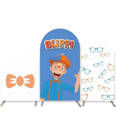 Aperturee Blippi Artist Glasses Bow Tie Arch Backdrop Kit