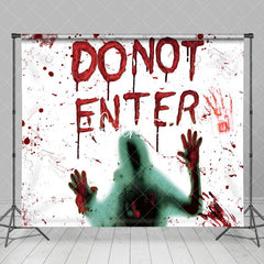 Aperturee - Bloody Handprint Do Not Enter Ghost Scary Backdrop