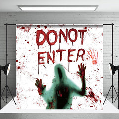 Aperturee - Bloody Handprint Do Not Enter Ghost Scary Backdrop