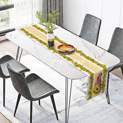 Aperturee - Blooming Sunflower Red Track Table Runner For Summer