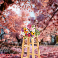 Aperturee - Blossom Sakura Tree Park Pink Flower Spring Backdrop