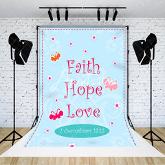 Aperturee - Blue 1 Corinthiars 13:13 Faith Hope Love Backdrop