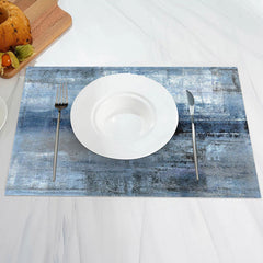 Aperturee - Blue Abstract Art Painting Dining Set Of 4 Placemats