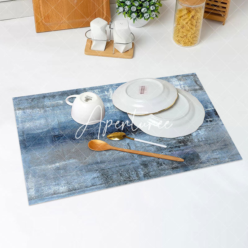 Aperturee - Blue Abstract Art Painting Dining Set Of 4 Placemats