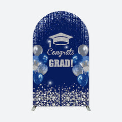 Aperturee - Blue Balloon Glitter Congrats Grad Arch Backdrop