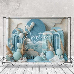 Aperturee - Blue Balloons Sky Summer Cake Smash Photo Backdrop