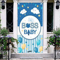 Aperturee - Blue Balloons Spots Boss Baby Shower Door Cover