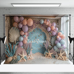 Aperturee - Blue Balloons Summer Coastal Cake Smash Backdrop