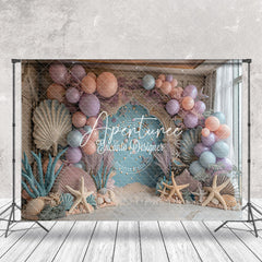 Aperturee - Blue Balloons Summer Coastal Cake Smash Backdrop