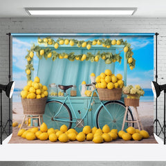 Aperturee - Blue Bicycle Cupboard Lemons Sky Photo Backdrop