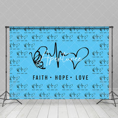 Aperturee - Blue Black Faith Hope Love Electrocardiogram Backdrop