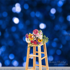 Aperturee - Blue Bokeh White Wood Professional Photography Backdrop