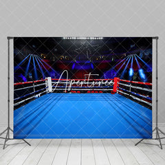 Aperturee - Blue Boxing Ring Stands Sports Backdrop For Party